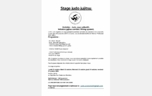 STAGE JUDO JUJITSU VACANCES DE LA TOUSSAINT